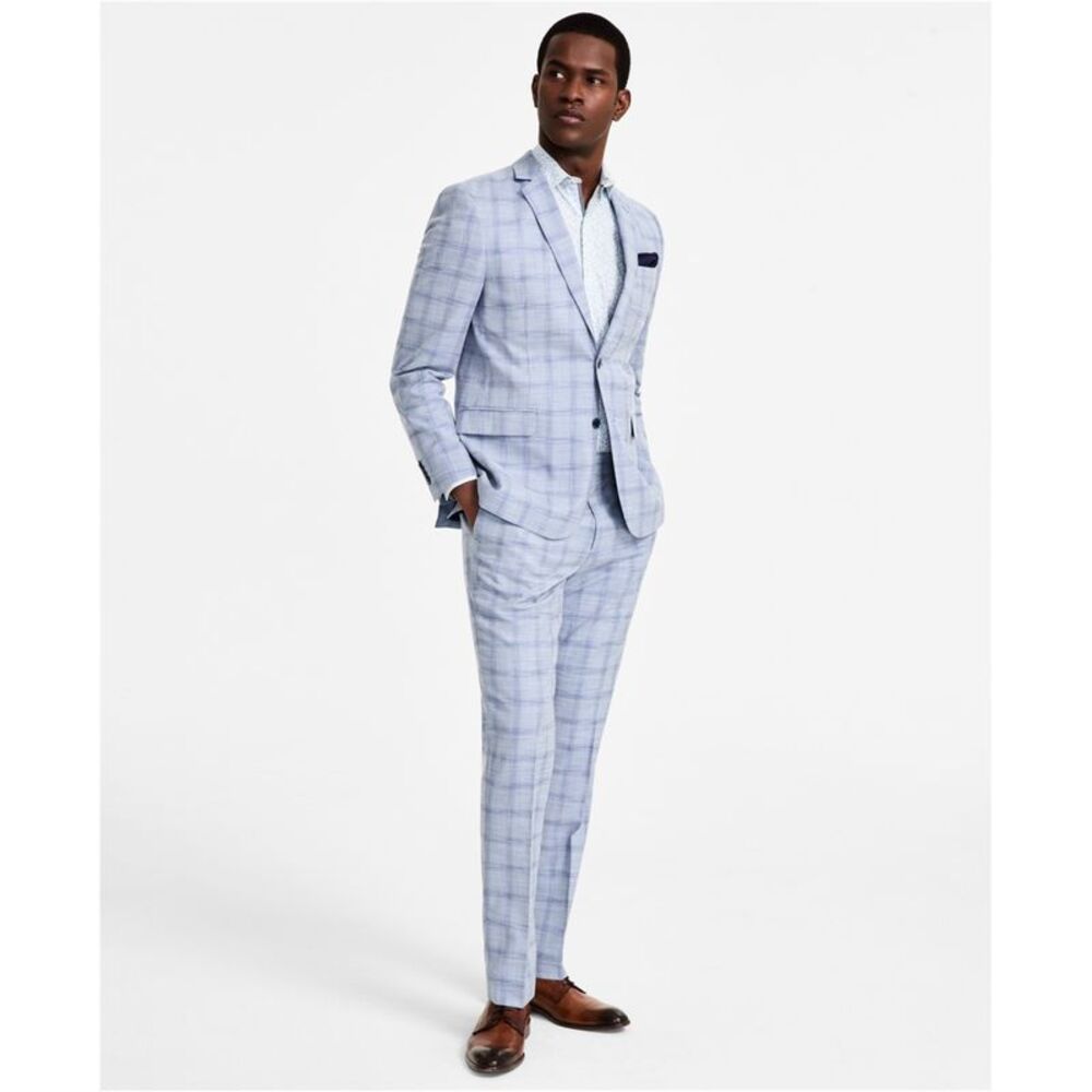 Nick Graham Mens Plaid Two Button Blazer Jacket, NWT